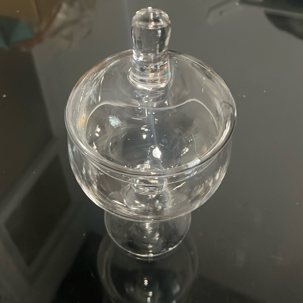 Glass candy jar with lid